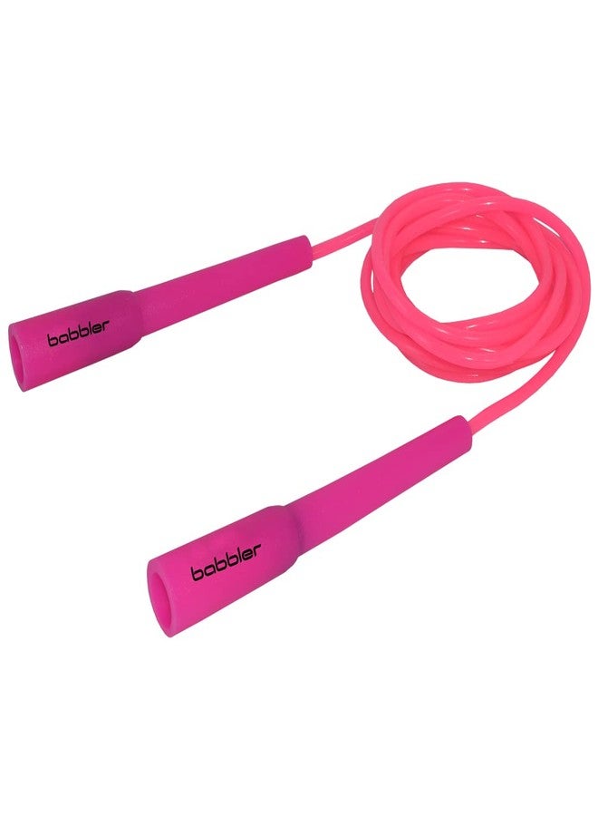 Babbler BS-300 Pink Skipping Rope with 5mm Coloured Rope with Rope Adjuster and Slim Handle Long Size for Easy Grip (Tin Box Packing), Pack of 1 Piece Fitness Jump Rope - Image 1