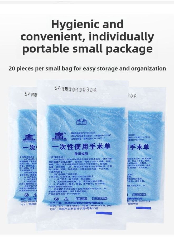 Disposable Bed Sheet Non-woven Beauty Salon Waterproof And Oil-proof Sterile Single Care Pad Thickened Pad Single Independent Pack-Color:Blue-Specifications:Width 80cm X Length 120cm 5 ] - Image 1