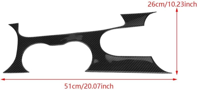 QASULER Carbon Fiber Gear Box & Water Cup Holder Trim for Mustang - Image 2