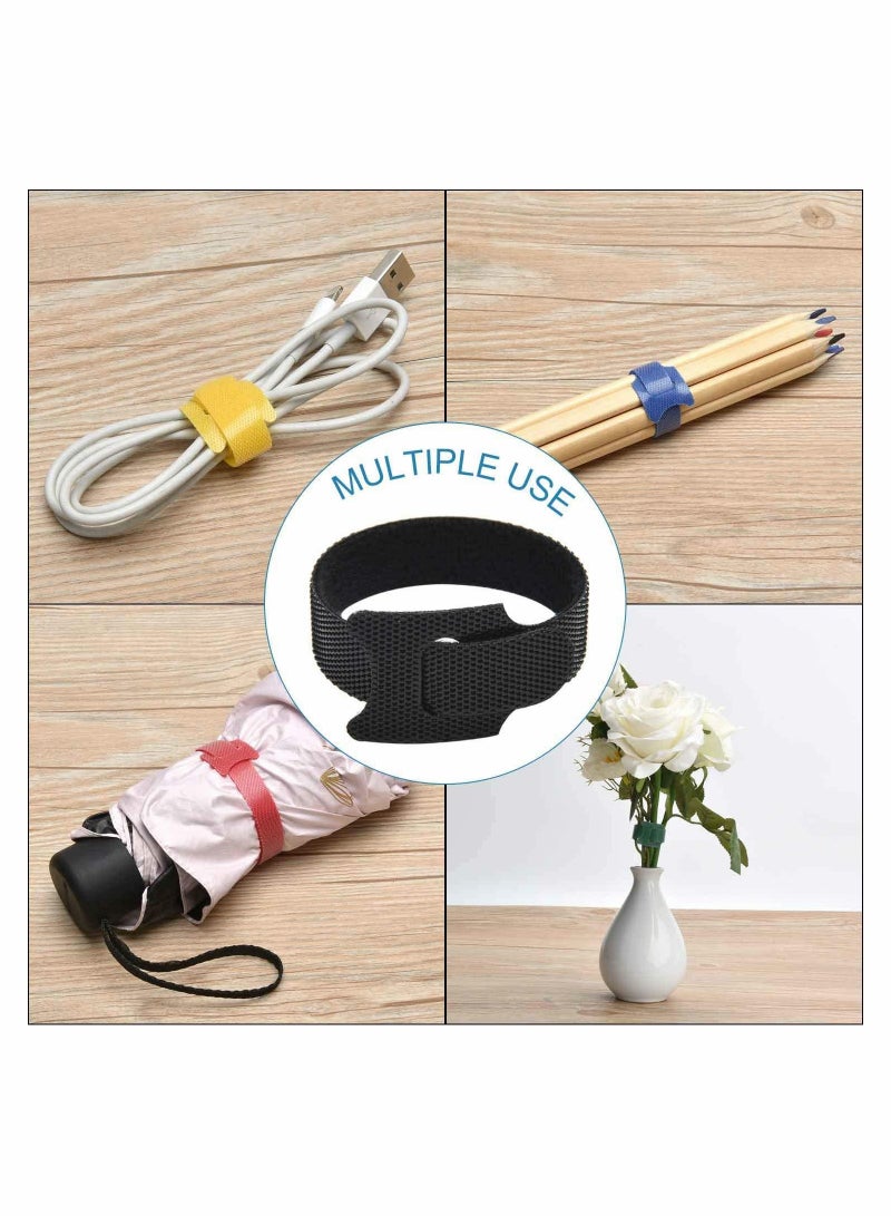 KASTWAVE Reusable Cable Ties, Premium 6-Inch Adjustable Cord Ties, Microfiber Cloth Cable Management Straps 5 Colors(60pcs) - Image 2