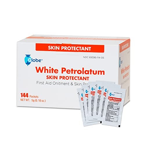 Globe (Box of 144 White Petrolatum Jelly for Dry or Cracked Skin, Soothing White Petroleum Jelly for Minor Skin Irritations, 5g Foil Packets, 144 Packets - Image 1