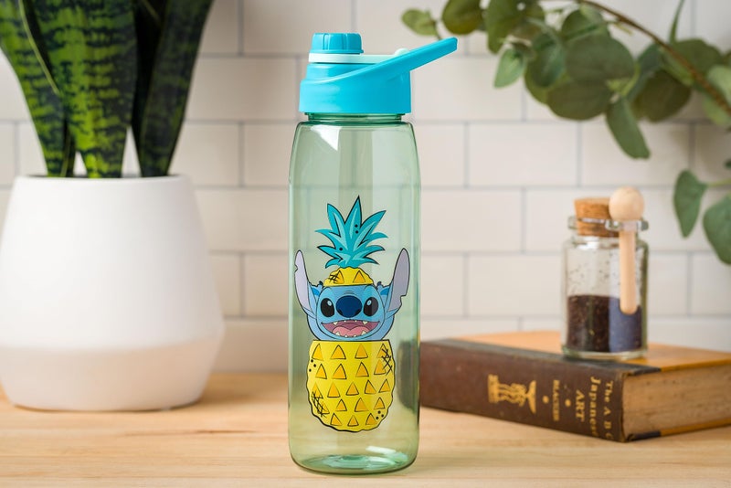 Silver Buffalo Disney Lilo and Stitch Pineapple Pop Up Peek-A-Boo Water Bottle with Screw-On Lid, 28 Ounces - Image 5
