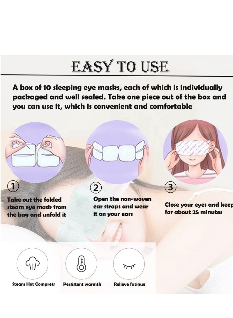 SYOSI Steam Eye Mask, 10 Packs Hot Steam Eye SPA Mask - Image 2