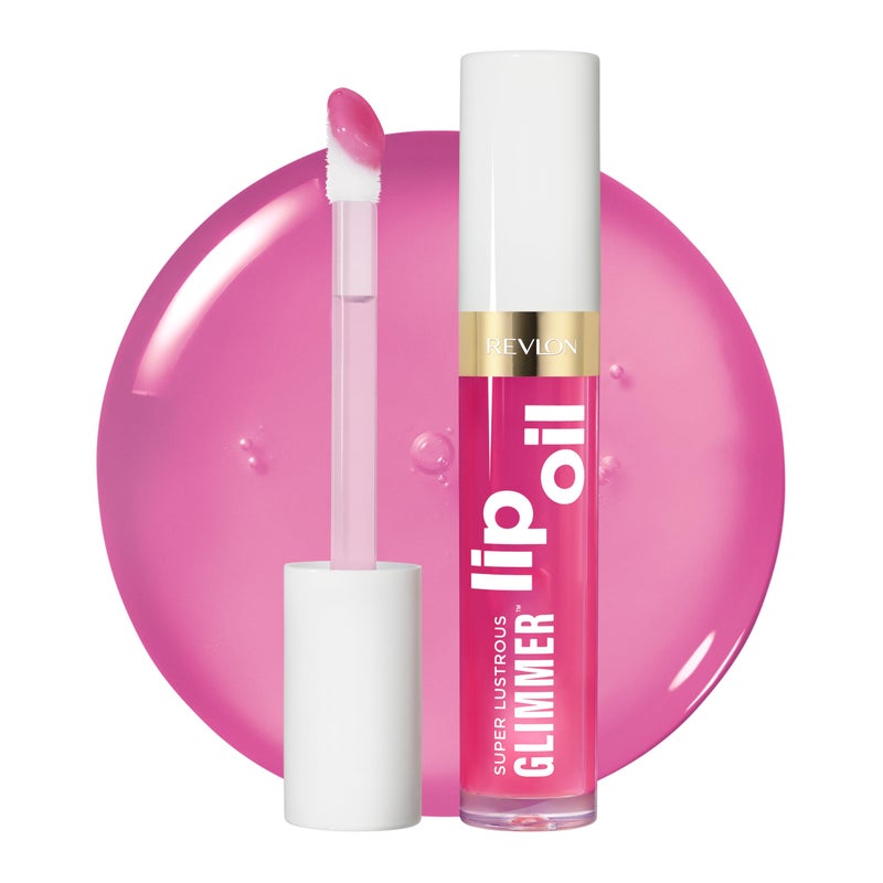 REVLON Super Lustrous Glimmer Lip Oil Moisturizing Tinted Shiny Finish Made with PlantBased Squalane 004 Gone Rose 013 fl oz - Image 2