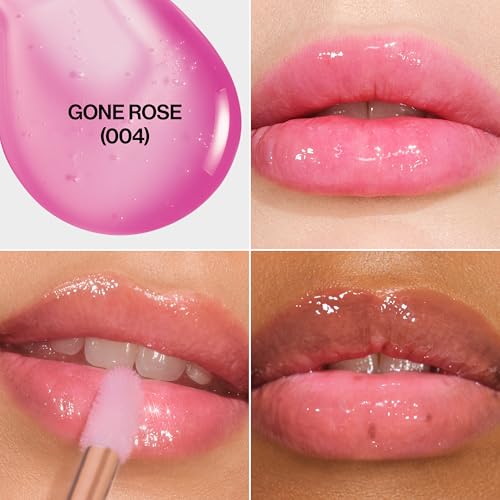 REVLON Super Lustrous Glimmer Lip Oil Moisturizing Tinted Shiny Finish Made with PlantBased Squalane 004 Gone Rose 013 fl oz - Image 3