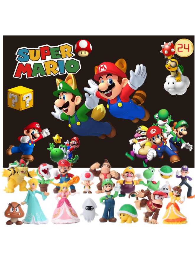 Cave Le Blind Box Doll Pendant Keychain Children's Day Gift Box KT Mario Doll Ornaments Toy Suit-Color:Mario Black Gold Edition Blind Box (st-35 Doll Ornament)