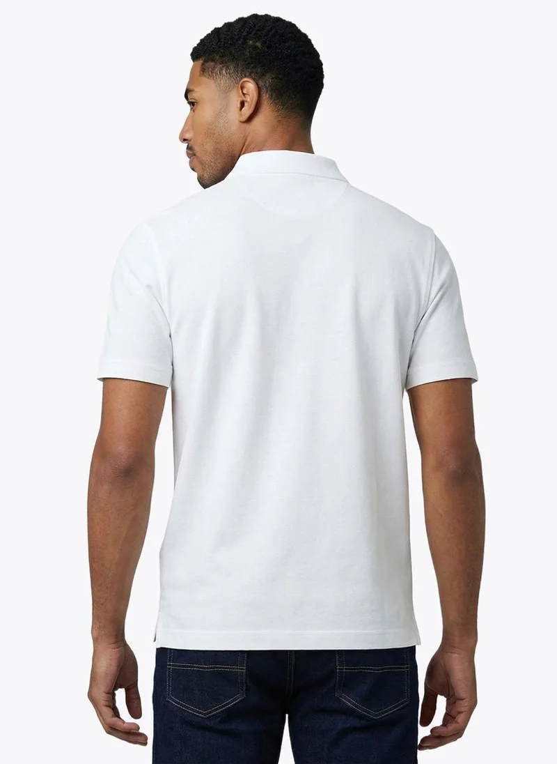Nautica Men Regular Fit Short Sleeve Logo Polo Shirt for Versatile Styling - White