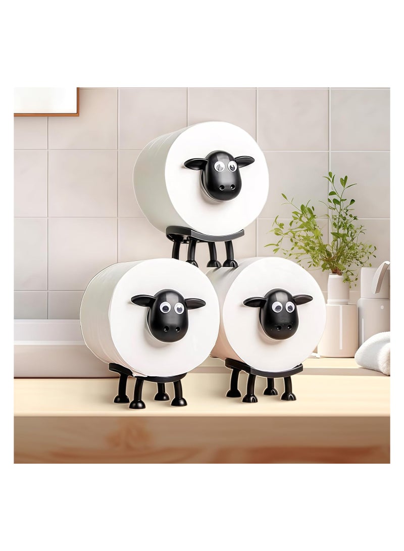 Sheep Toilet Paper Roll Holder, Tissue Paper Storage Stand, 3D Printed Black Sheep Loo Roll Holder, Wall Mount Tissue Basket for Bathroom, Fun Housewarming Gift & Bathroom Decor (3) - Image 3