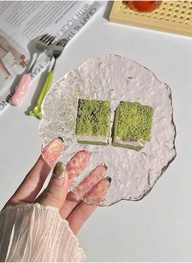 Generic 5 Pcs, INS Style, Asymmetrical Frosted Glass Tray Home Snack Tray Sauce Dessert Pastry Tray/ Bedside Table Jewelry Storage Tray, Earring Necklace Ring Storage Tray,, Christmas Gift  - Image 5