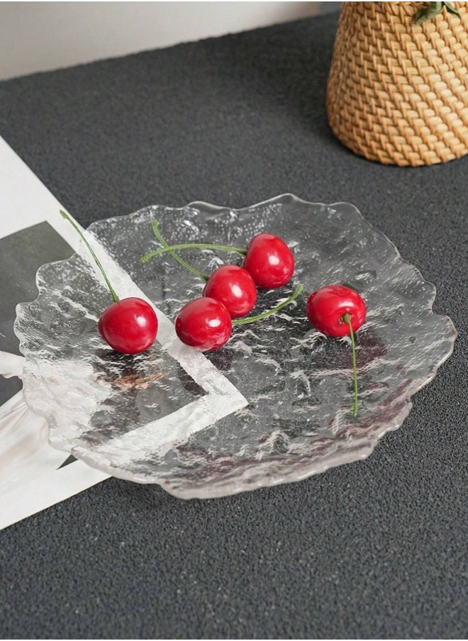 Generic 5 Pcs, INS Style, Asymmetrical Frosted Glass Tray Home Snack Tray Sauce Dessert Pastry Tray/ Bedside Table Jewelry Storage Tray, Earring Necklace Ring Storage Tray,, Christmas Gift  - Image 2