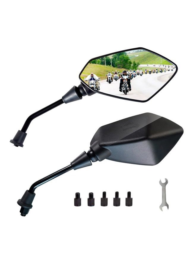 Mamiko Universal Motorcycle Rear View Mirrors for M8 M10 Threaded Bolt Double Take Mirror Mount Compatible with Motorcycle Scooter Moped Polaris Sportsman Honda ATV Dirt Bike Cruiser - Image 1
