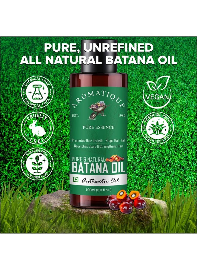 AROMATIQUE - Batana Oil - Pure Batana Oil For Hair Growth By Dr Sebi Sourced From Honduras, Batana Oil Cold Pressed, Derived From Palm Nut Oil For Hair & Skin (100 Ml) - Image 1
