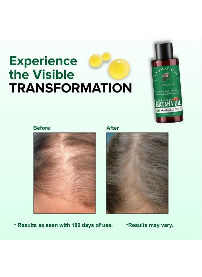 AROMATIQUE - Batana Oil - Pure Batana Oil For Hair Growth By Dr Sebi Sourced From Honduras, Batana Oil Cold Pressed, Derived From Palm Nut Oil For Hair & Skin (100 Ml) - Image 1