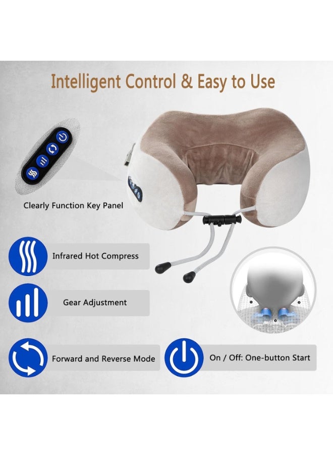 Rechargeable Electric Neck Massager Pillow - Deep Tissue Kneading Cushion with 3 Force Levels & Modes - Wireless for Pain Relief at Home & Office - Image 2