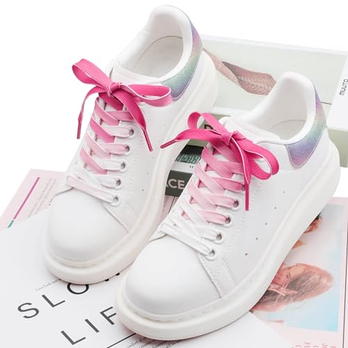 DANHUA Colorful Flat Shoe Laces: 2 Pair 43Inch Gradient Peach Printed Shoelaces for Sneakers - Image 4