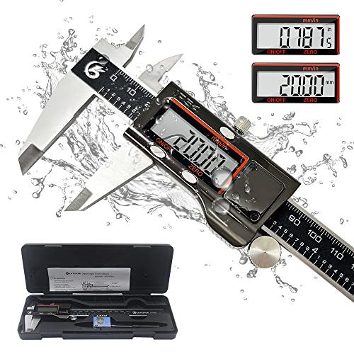 KETOTEK Digital Caliper Measuring Tool, IP54 Waterproof Stainless Steel Electronic Vernier Caliper 6 Inch/150mm Digital Micrometer with Large LCD Screen - Image 1