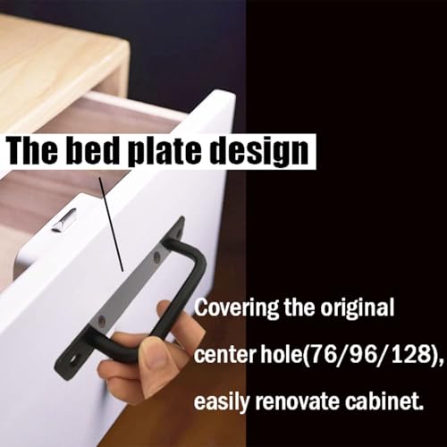 Westablize 2 Pack 5 Inch 128 mm Matte Black Cabinet Handles Aluminum Cabinet Pulls Drawer Pulls - Image 3