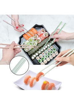 SYOSI Reusable Chopsticks, 5 Pairs Chopsticks Fiberglass Chop Sticks Dishwasher Safe Reusable Non-Slip Chop Sticks 9.5 Inches Sakura Amber Japanese Chinese Style Colourful Chopstick Family Multipack  - Image 2