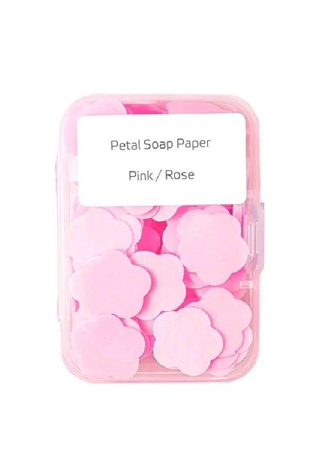 Portable Hand Soap Paper Sheets Rose - 100 Sheets - Image 1
