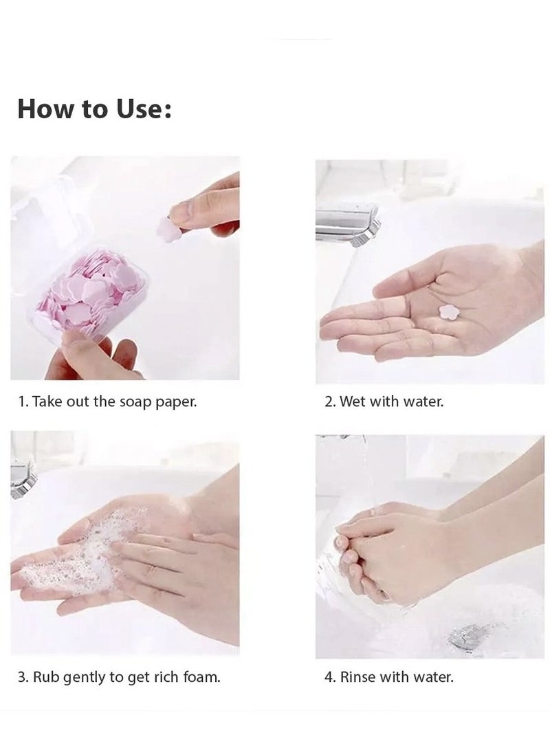 Portable Hand Soap Paper Sheets Rose - 100 Sheets - Image 2