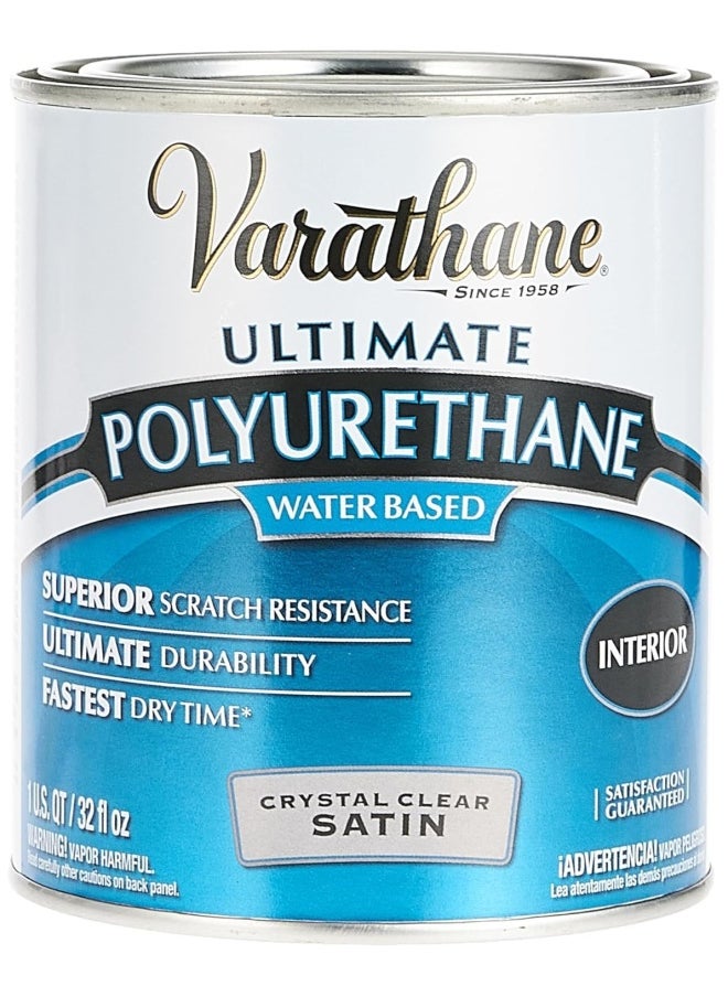 RUST-OLEUM Varathane 200241H Water Based Ultimate Polyurethane Quart Satin Finish  - Image 1