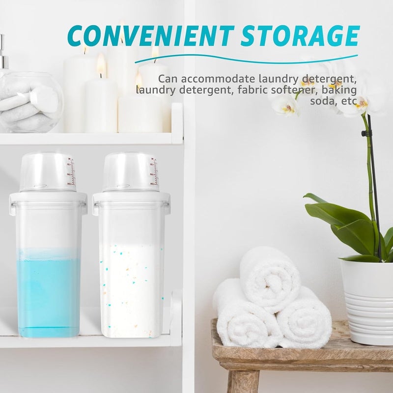 2 Pack 60.8OZ Liquid Laundry Detergent Dispenser Laundry Soap Dispenser with Measuring Cup for Laundry Room Storage Laundry Soap Containers for Detergent Softener Bleach Powder Soda - Image 4