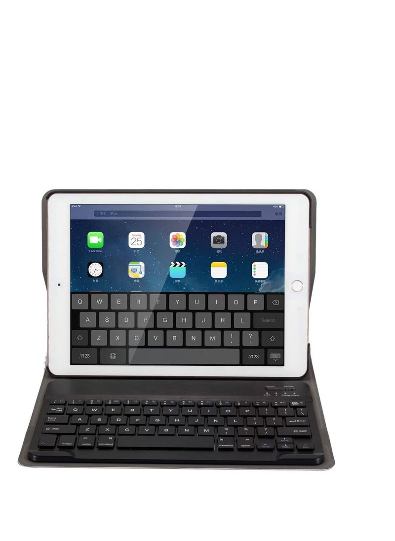RDN - 2 in 1 Detachable Backlight Wireless Keyboard With Light and Thin Folio Full Protective Cover Case For iPad 9.7 2018 5/6th Gen Black - Image 1