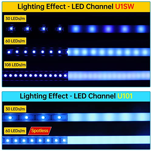 Muzata 3PACK 33FT/10M Continuous Milky White LED Cover Tape Light Seamless Plastic for U1SW U Shape Anti-UV Channel LC03 WW (ONLY Cover No Aluminum LED Channel Included) - Image 5