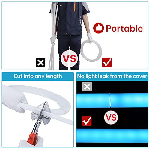 Muzata 3PACK 33FT/10M Continuous Milky White LED Cover Tape Light Seamless Plastic for U1SW U Shape Anti-UV Channel LC03 WW (ONLY Cover No Aluminum LED Channel Included) - Image 4