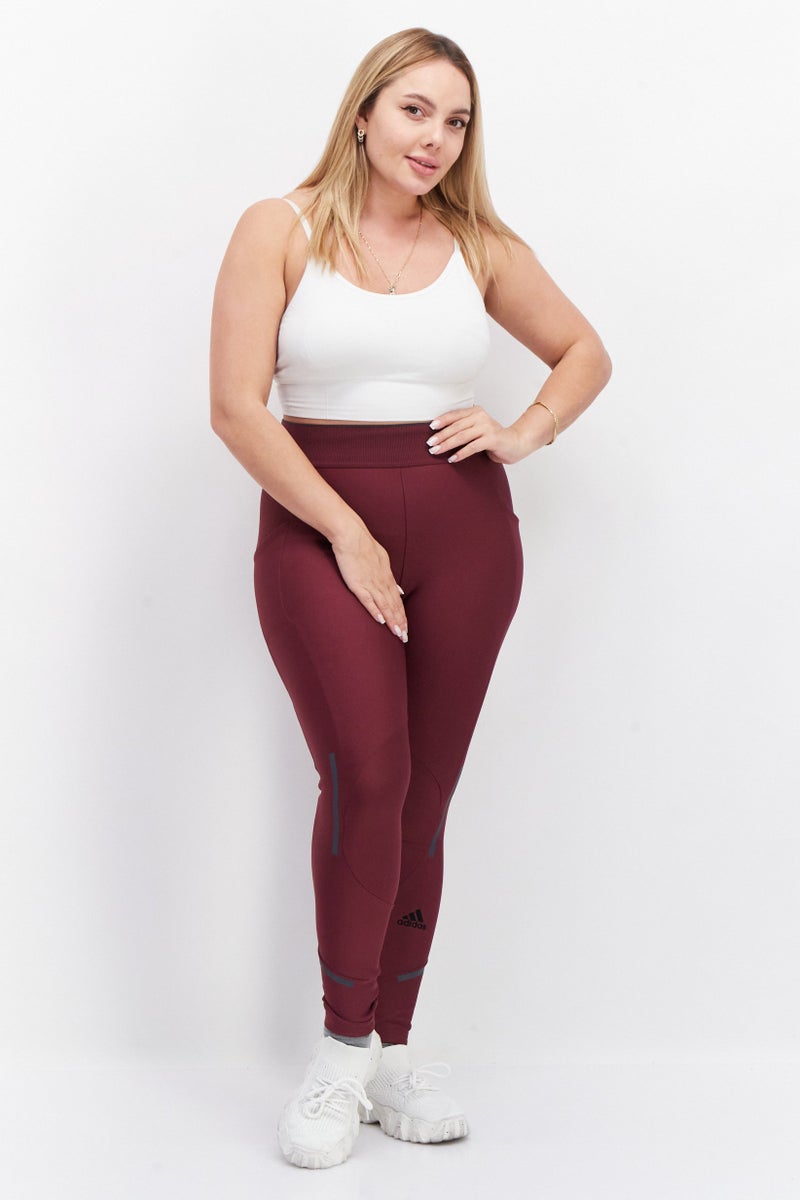 Adidas Women Sportswear Fit Training Leggings, Maroon - Image 2