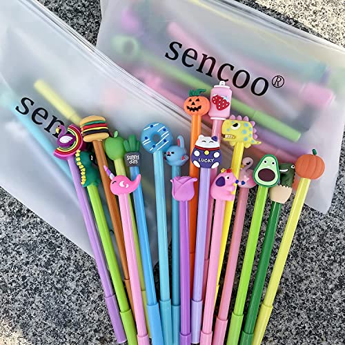 sencoo 24 pack Cute Cartoon Gel Blue Ink Pens Assorted Style Writing for Kiddie Birthday Present School Prize Student Gift Fun Girls Kiddie Pens (blue) - Image 4