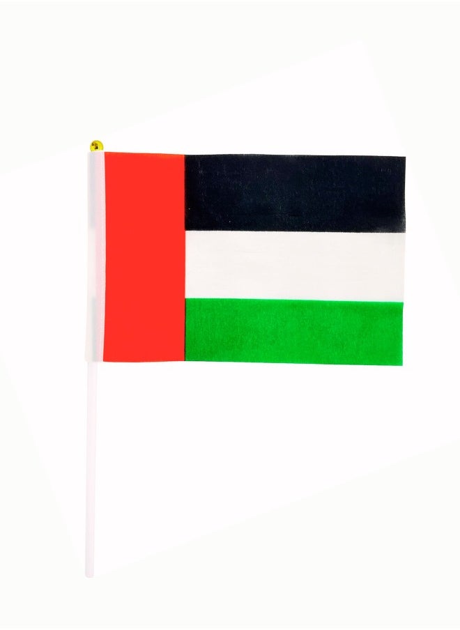 X-PRO5 5 Pack Hand Held Small Mini Flag UAE Emirati Flag Stick Flag Round Top National Country Flags Party Decorations Supplies For Parades,World Cup Festival Events International Festival  - Image 3