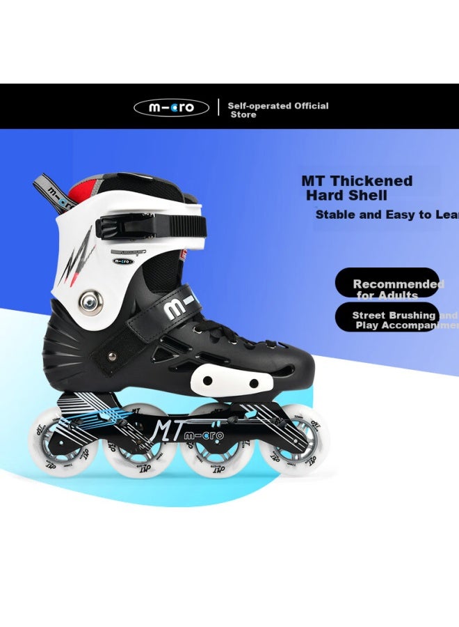 M-Cro Micro Maiguo Roller Skates, Adult Inline Skates, Dry Ice Skates, Single Row Beginner Roller Skates For Men And Women, Mt Black, Size 43 - Image 4