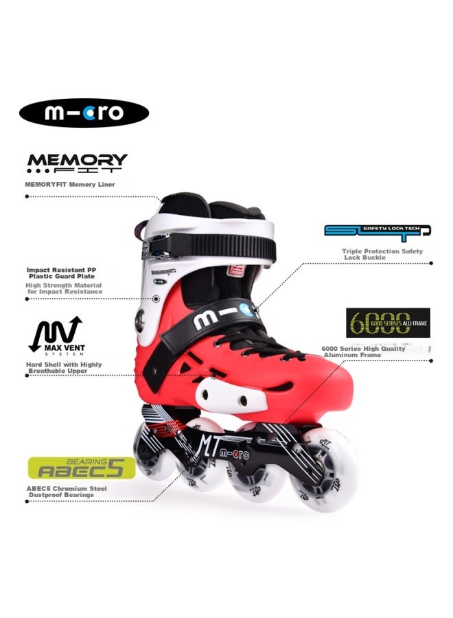 M-Cro Micro Maiguo Roller Skates, Adult Inline Skates, Dry Ice Skates, Single Row Beginner Roller Skates For Men And Women, Mt Black, Size 43 - Image 3