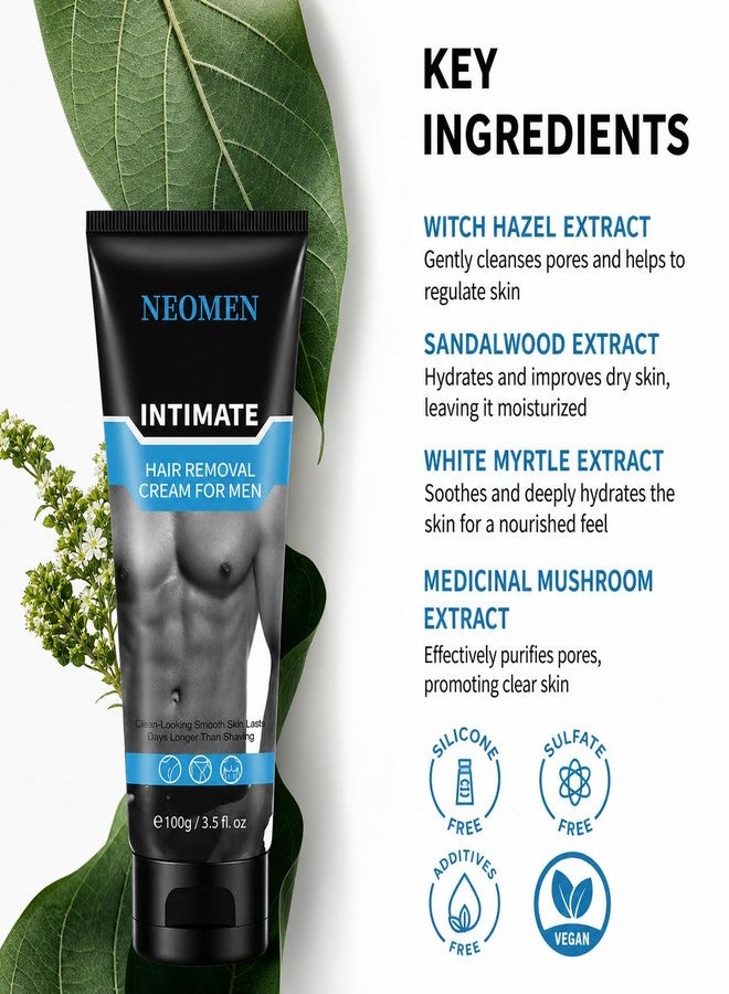 Neomen Intimate Hair Removal Cream for Men: Men's Depilatory Cream for Private Area, Body Hair Removal Cream for Sensitive Skin with Aloe & Vitamin E, 3.5 Oz Pack of 3 - Image 4