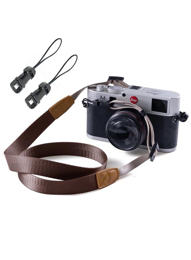 Eorefo Camera Strap Vintage Camera Neck Strap for Mirrorless and DSLR Camera,Brown. - Image 1