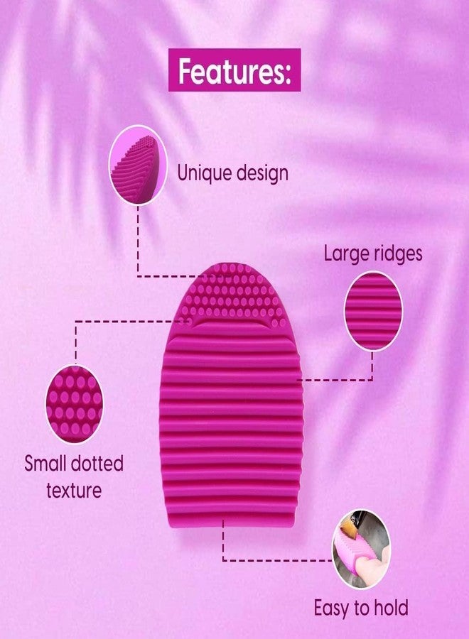 MobFest® Silicone Cosmetic Brush Washing Beauty Scrubber Makeup Brushes Cleaning Board, Multicolor (S, 1) - Image 5