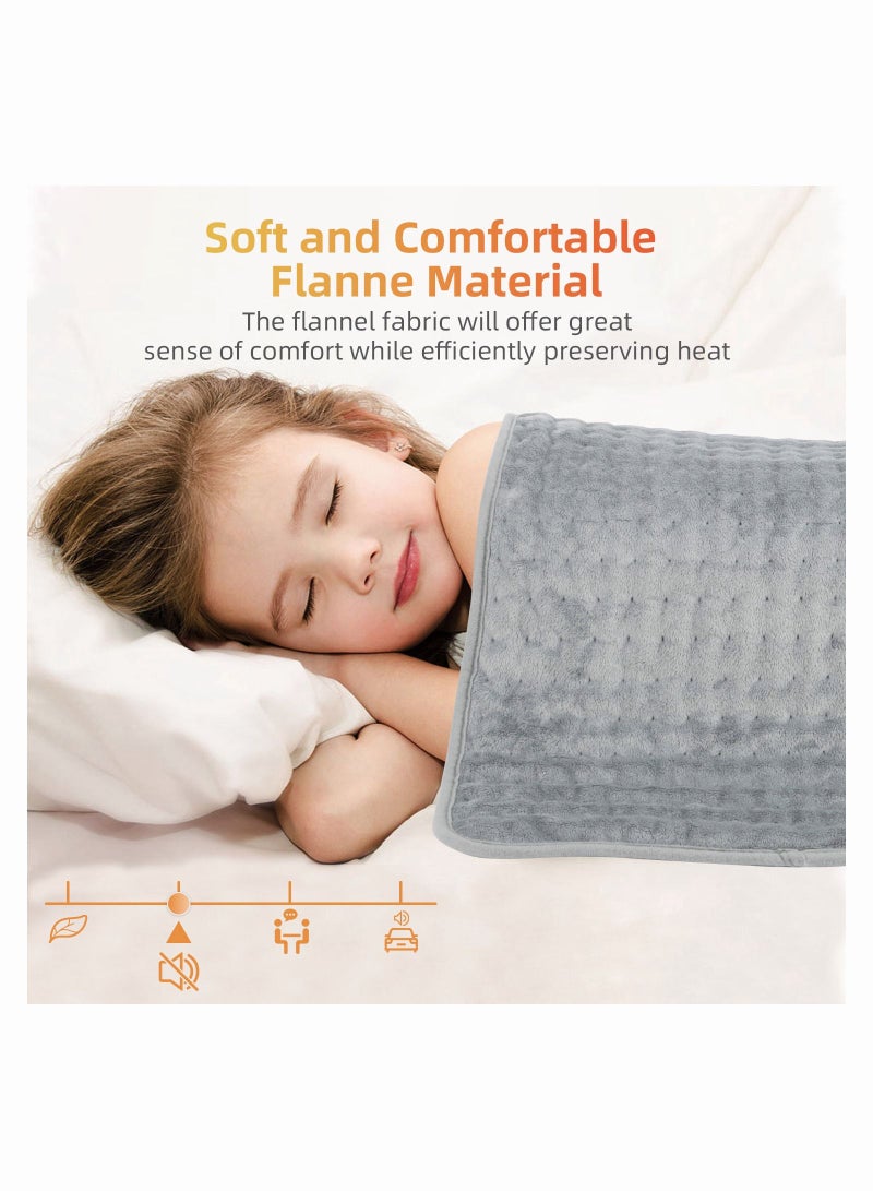 Generic Heating Pad Electric for Pain Relief of Back Neck Shoulder Abdomen Knee Legs and Arms  6 Electric Temperature Options 4 Temperature Settings Auto Shut Off (Silver Gray)  ﻿  - Image 5
