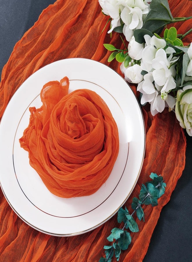 Nydotd 12pcs Cheesecloth Napkins 20 x 20 Inch Boho Dinner Wrinkled Rustic Linen Table Decorative Cloth Napkins for Fall Them Party Thanks Giving Wedding Baby Shower Home(Orange) - Image 4