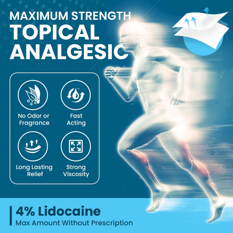 Sumifun 4% Lidocaine Patches, Long Lasting Plaster Patch for Knee, Shoulder, Muscle, Joints with Natural Ingredients, Extended Patch with Lidocaine (Large, Count, 18) - Image 4