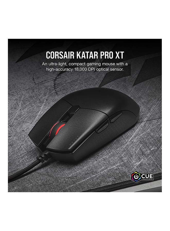 كورسير ماوس ألعاب USB بصري خفيف للغاية من Corsair Katar Pro مع إضاءة خلفية RGB LED، 12400 نقطة في البوصة (أسود) - Image 2