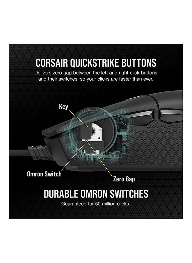 كورسير ماوس ألعاب USB بصري خفيف للغاية من Corsair Katar Pro مع إضاءة خلفية RGB LED، 12400 نقطة في البوصة (أسود) - Image 5