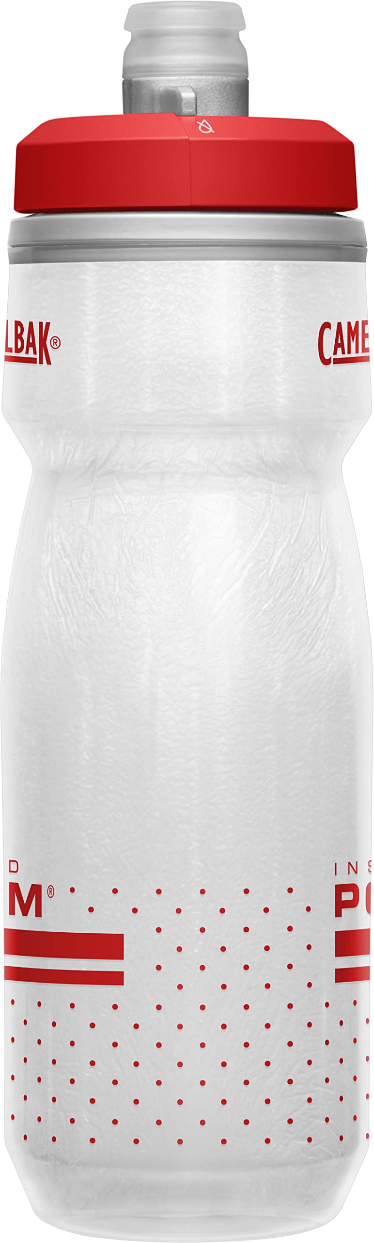 CamelBak Podium Chill Insulated Bike Water Bottle - Easy Squeeze Bottle - Fits Most Bike Cages - 21oz  Fiery Red/White - Image 3