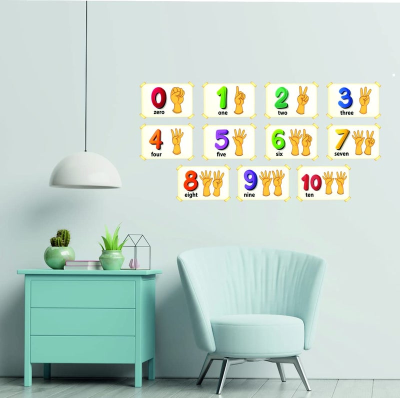 Techgifti Numbers by Hand- Baby - Kids - Learning Education Nursery Wall Sticker Multicolor (Size - 35 Cm X 68 Cm) - Image 5