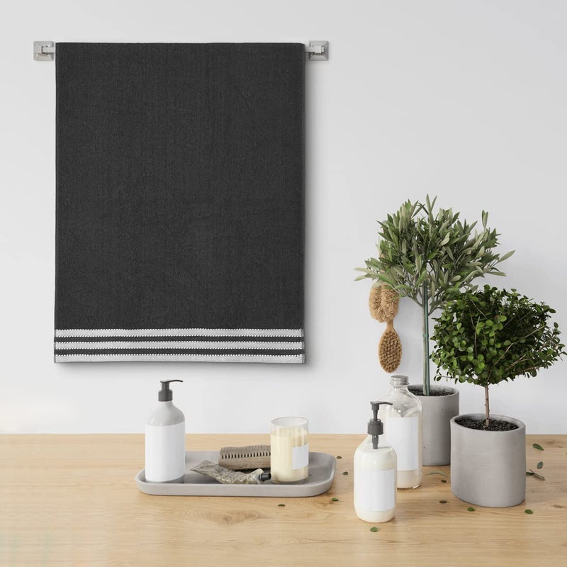 URBAN MAGIC 405GSM Soft Fabric Cotton Grey Bath Towel - (68 x 137 cms) - Pack of 1 - Image 1