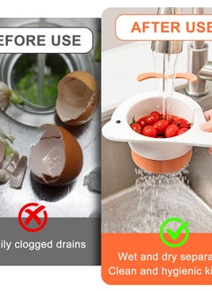 Excefore Kitchen Sink Drain Basket,2pcs Corner Sink Strainer Basket Stretchable Hooks Sink Drain Basket Multifunction Food Catcher For Kitchen Sink Waste Filter, Kitchen Sink Gadgets  - Image 3