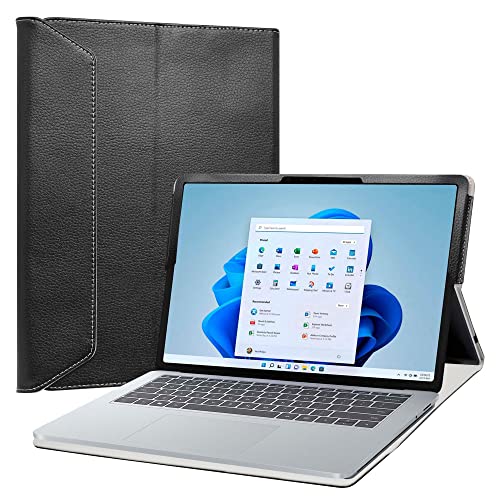 LiuShan for Surface Laptop Studio Case,Surface Laptop Studio 2 Case,PU Leather Slim Folding Stand Cover for 14.4" Microsoft Surface Laptop Studio/Microsoft Surface Laptop Studio 2 Tablet,Black - Image 1