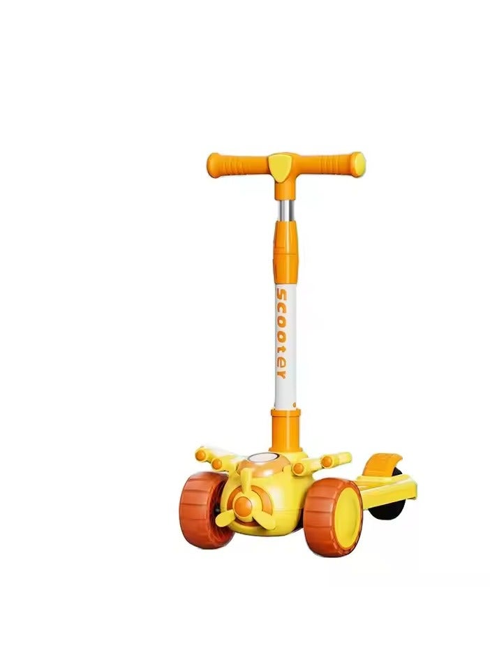 Multi - mode two - in - one three - wheel scooter anti - rollover portable folding type/Kids Scooter( multi color )