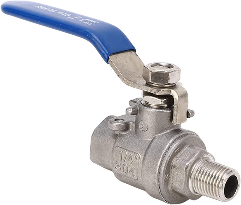 Focket 1/4 NPT Ball Valve, Stainless Steel 304 Ball Valve, Full Port with Clear Thread for Water Seawater Air Oil Steam - Image 1