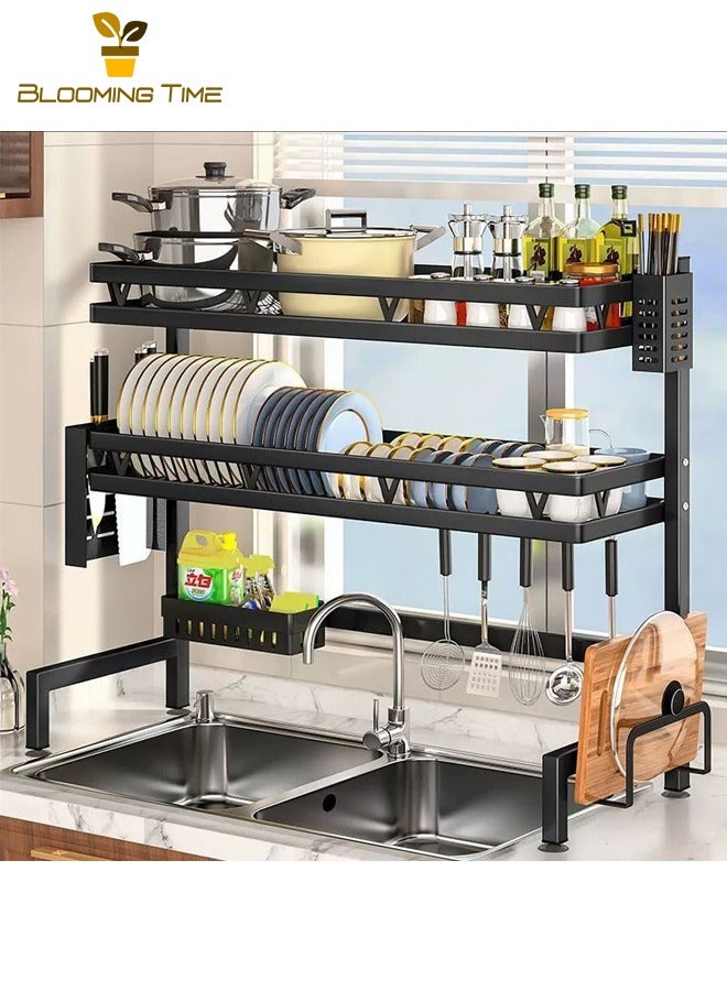 بلومنغ تايم رف بالوعة المطبخ, كونترتوب طبق تخزين الرف, رف طبق متعدد الوظائف, رف بالوعة قابل للسحب, سلة استنزاف طبق كونترتوب, سلة استنزاف الأطباق المنزلية المتكاملة - Image 1